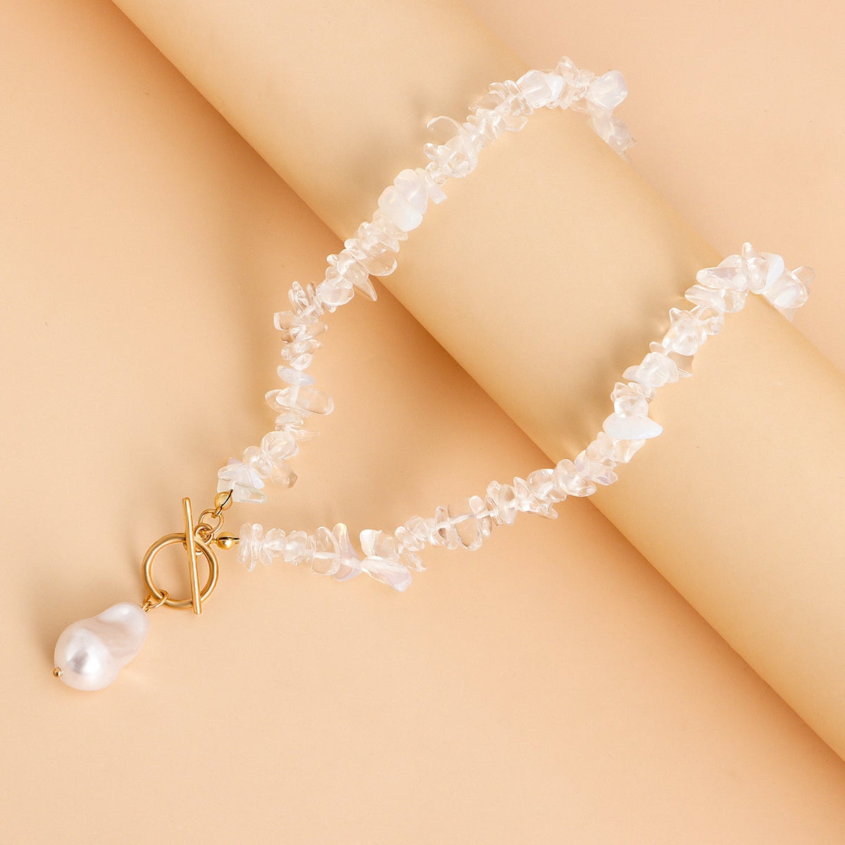 Natural Irregular transparent Stone Necklace