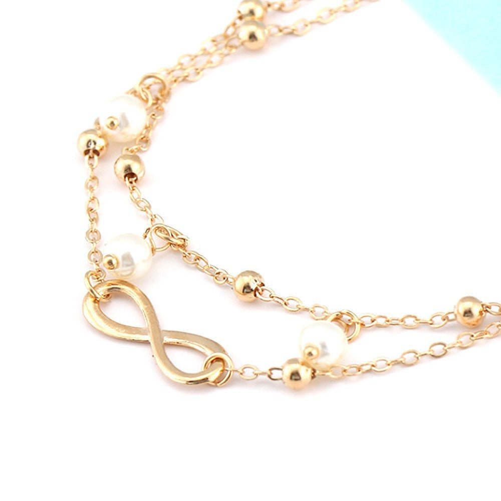 Bohemian Imitation Pearl Anklets Jewelry