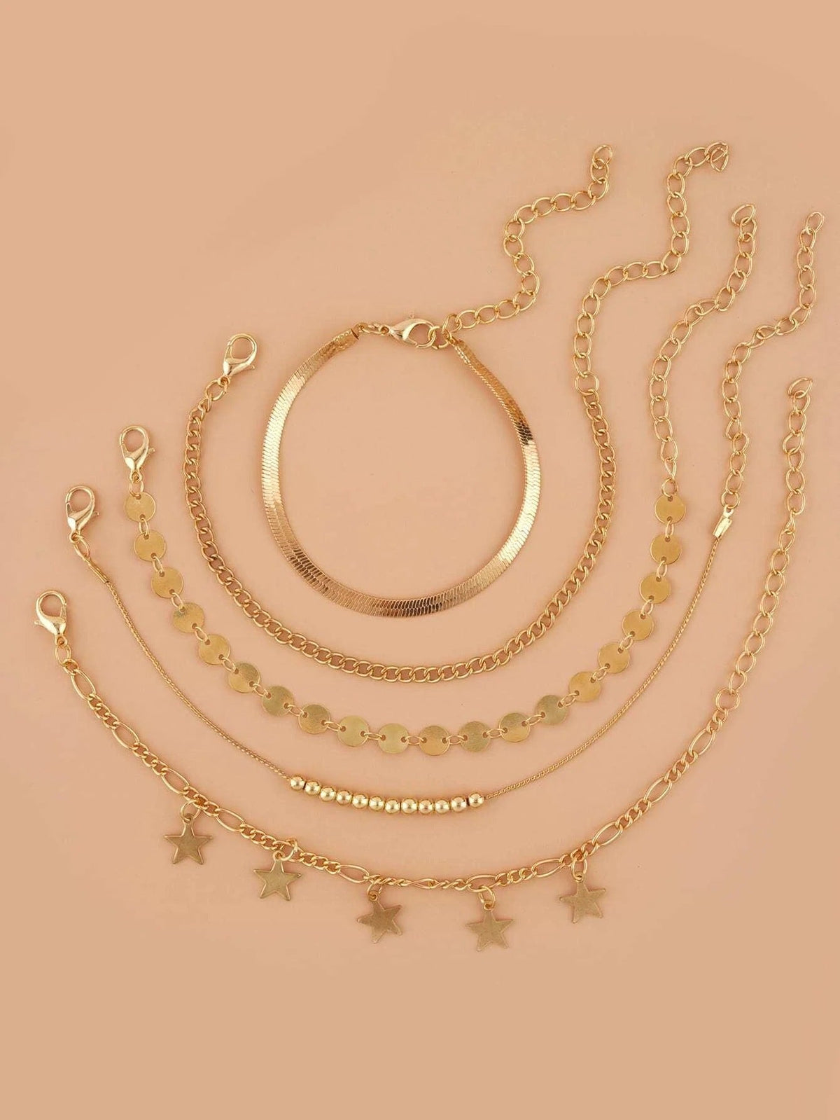 Multi-Layer Star Disc Beach Cuban Chain Foot Chain
