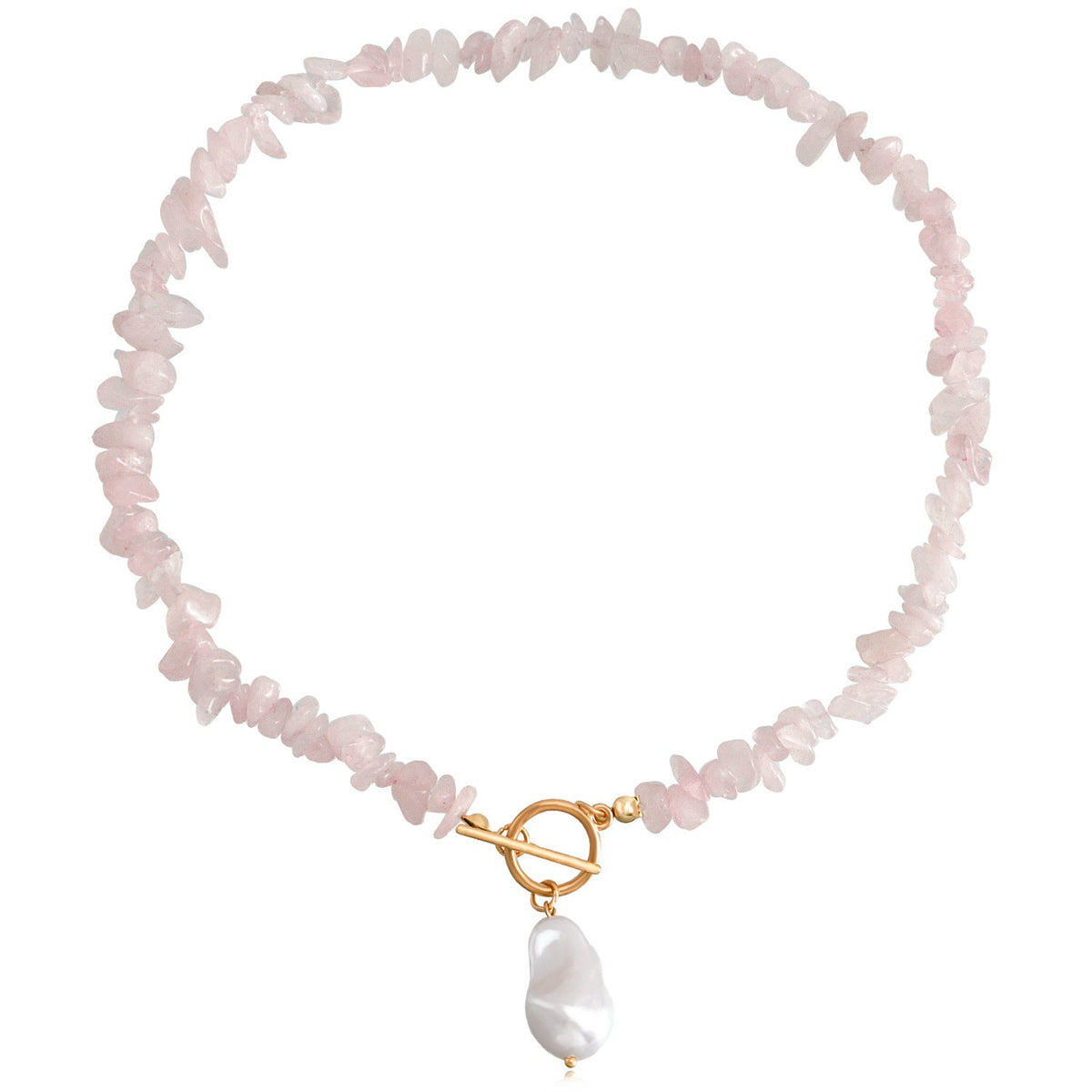Natural Gravel Gemstone OT Buckle Necklace