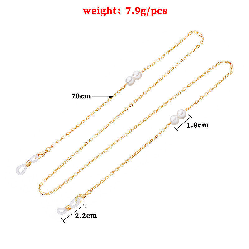 Strap Masking Holder Pearl Glasses Chain