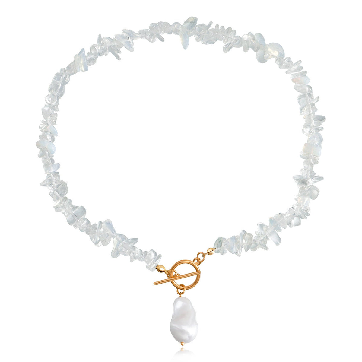 Natural Irregular transparent Stone Necklace