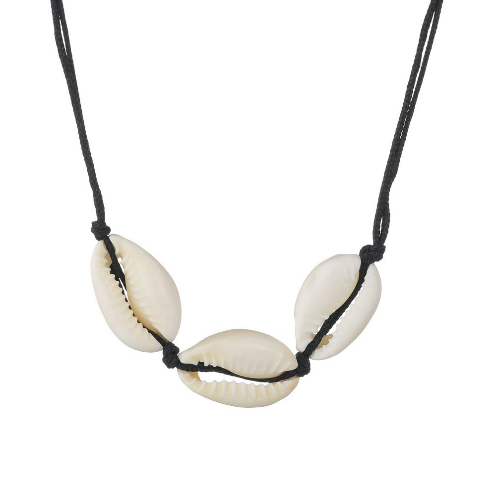 Thread Beaded Shell Necklace