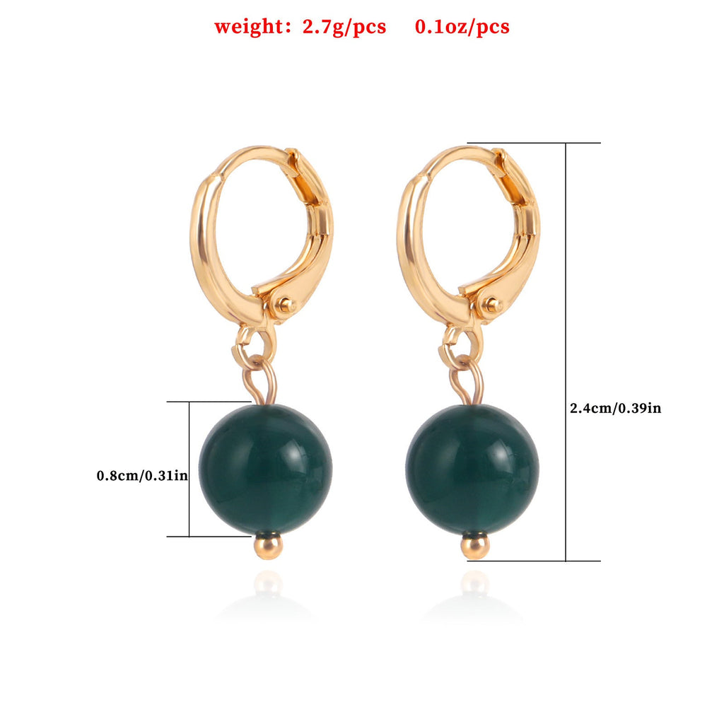 Boho Hoop Earrings Turquoise Charm Drop Earrings