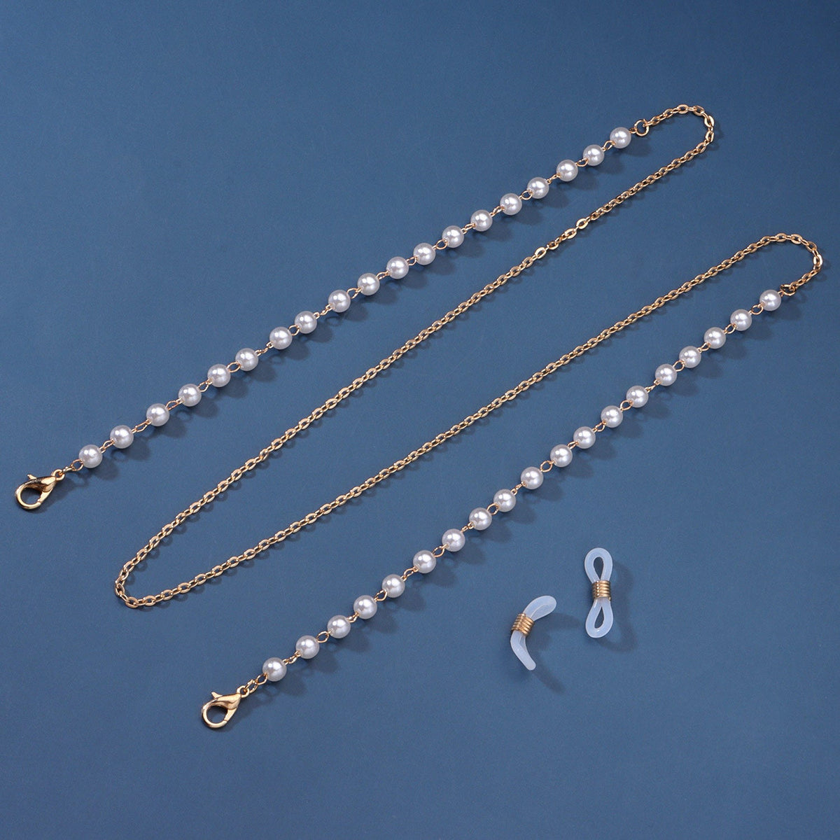 White Pearl Metal Gold Sunglasses Chain