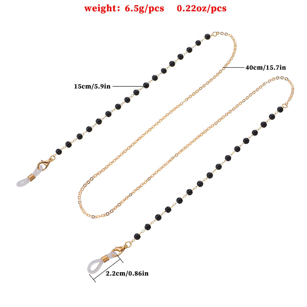 Simple Fashion Black Bead Glasses Chain