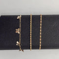 Layered Butterfly Twists Chain Anklet Jewelry