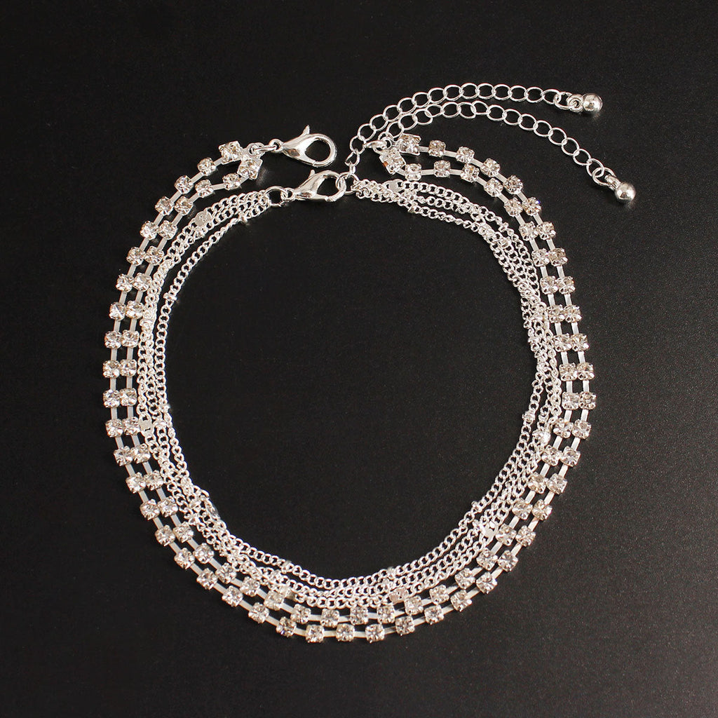 Beaded Anklets Rhinestone Crystal Ankle Bracelets