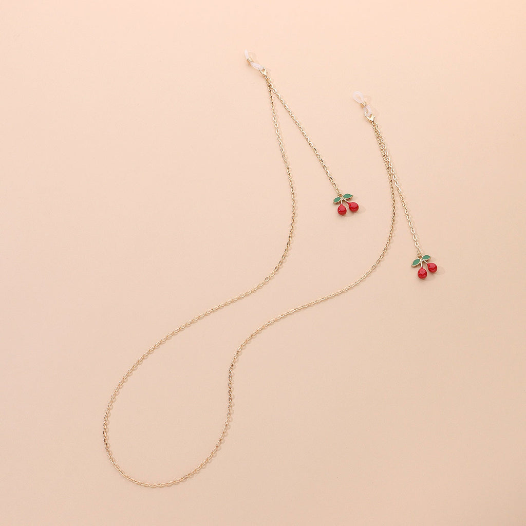 Sweet Cherry Fruit Pendant Glasses Chain