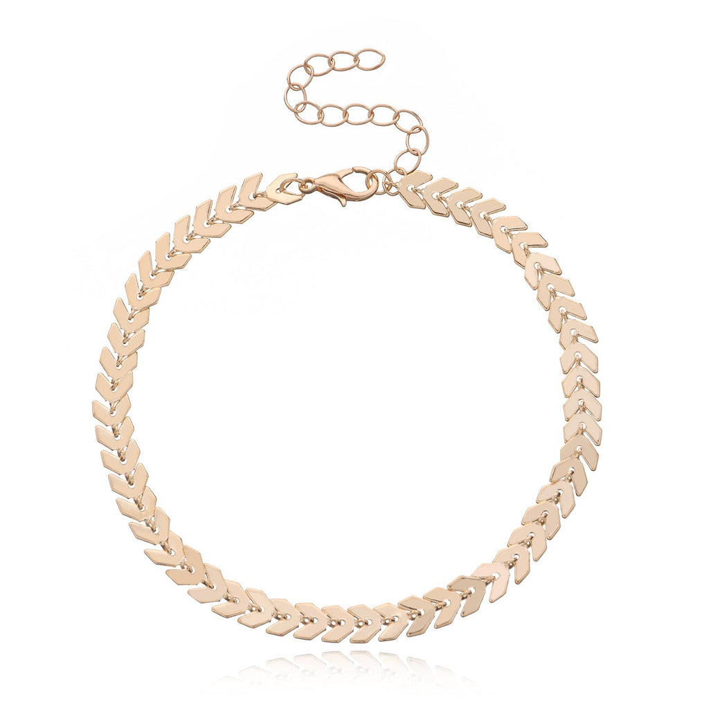 Leaf Arrow Chain Beach Anklet Jewelry