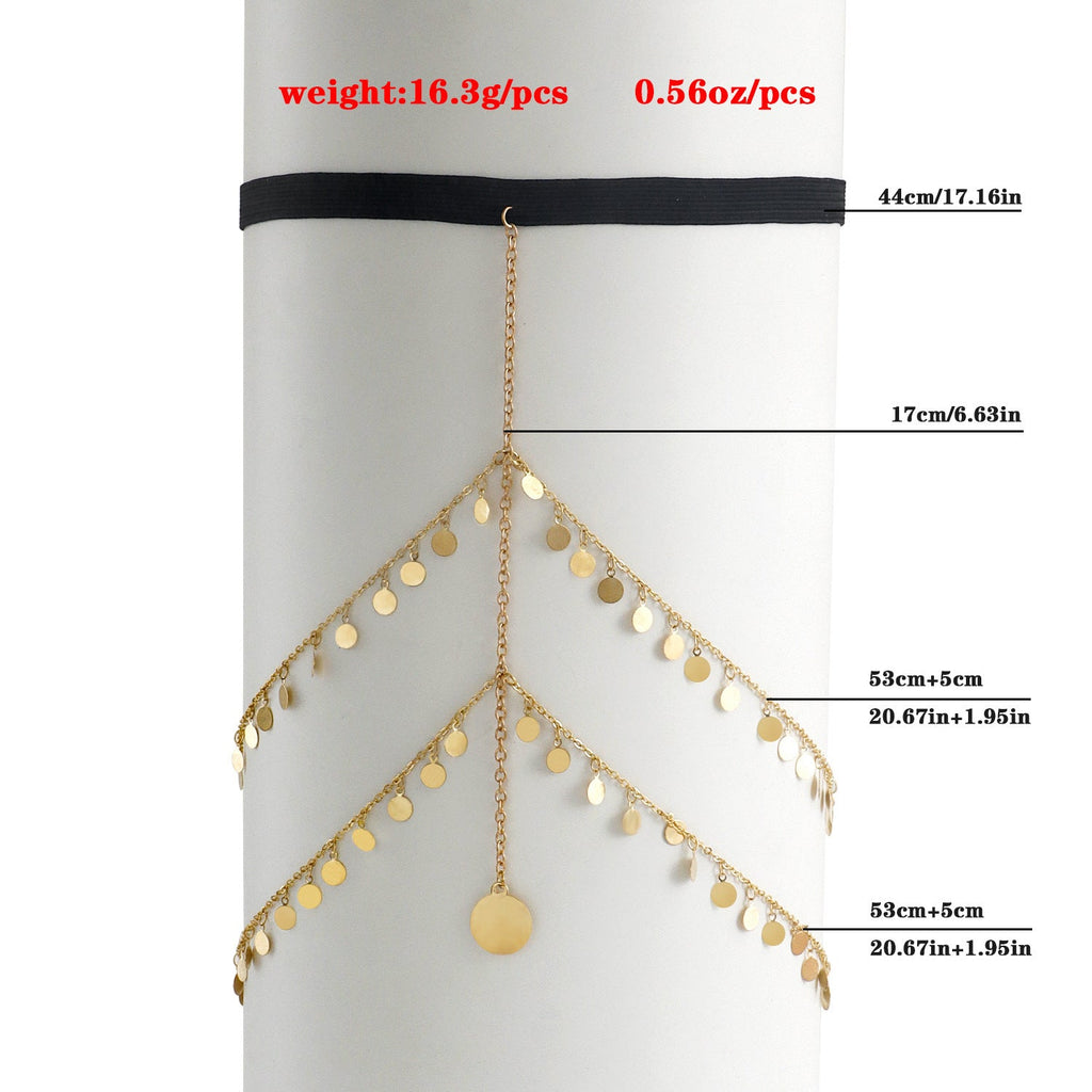 Double Layer Disc Chains Elastic Bandage Thigh Chain