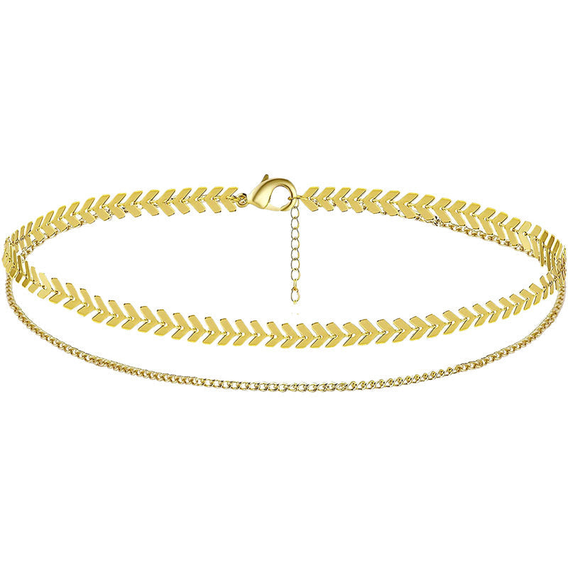 Metal Thick Chain Double Ankle Bracelet for Women