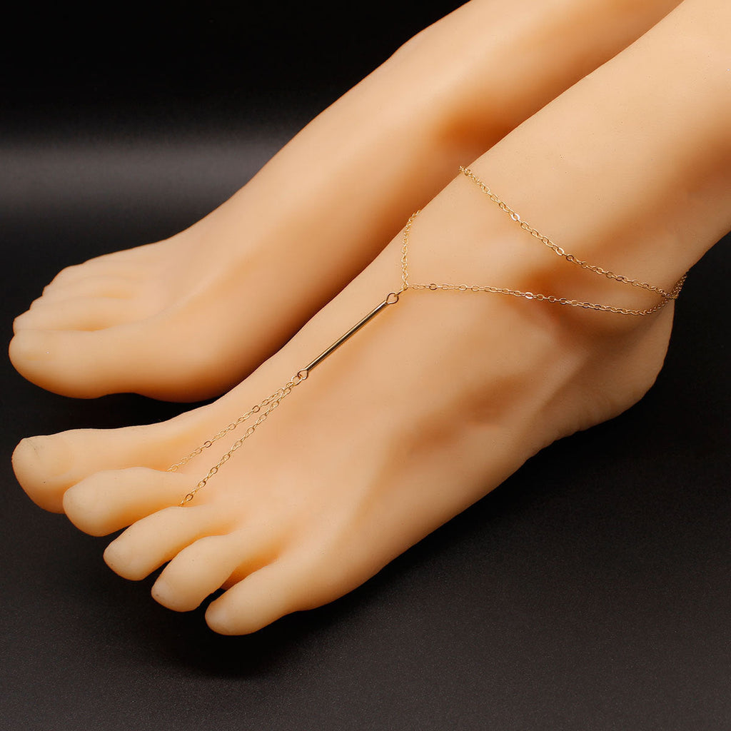 Bohemian Style Bar Anklets Jewelry with Toe Ring