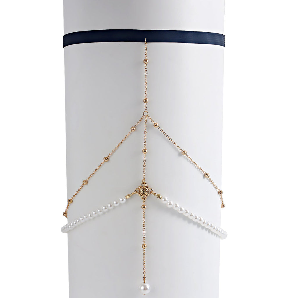 Multi-Layer Pearl Chain Leg Chain