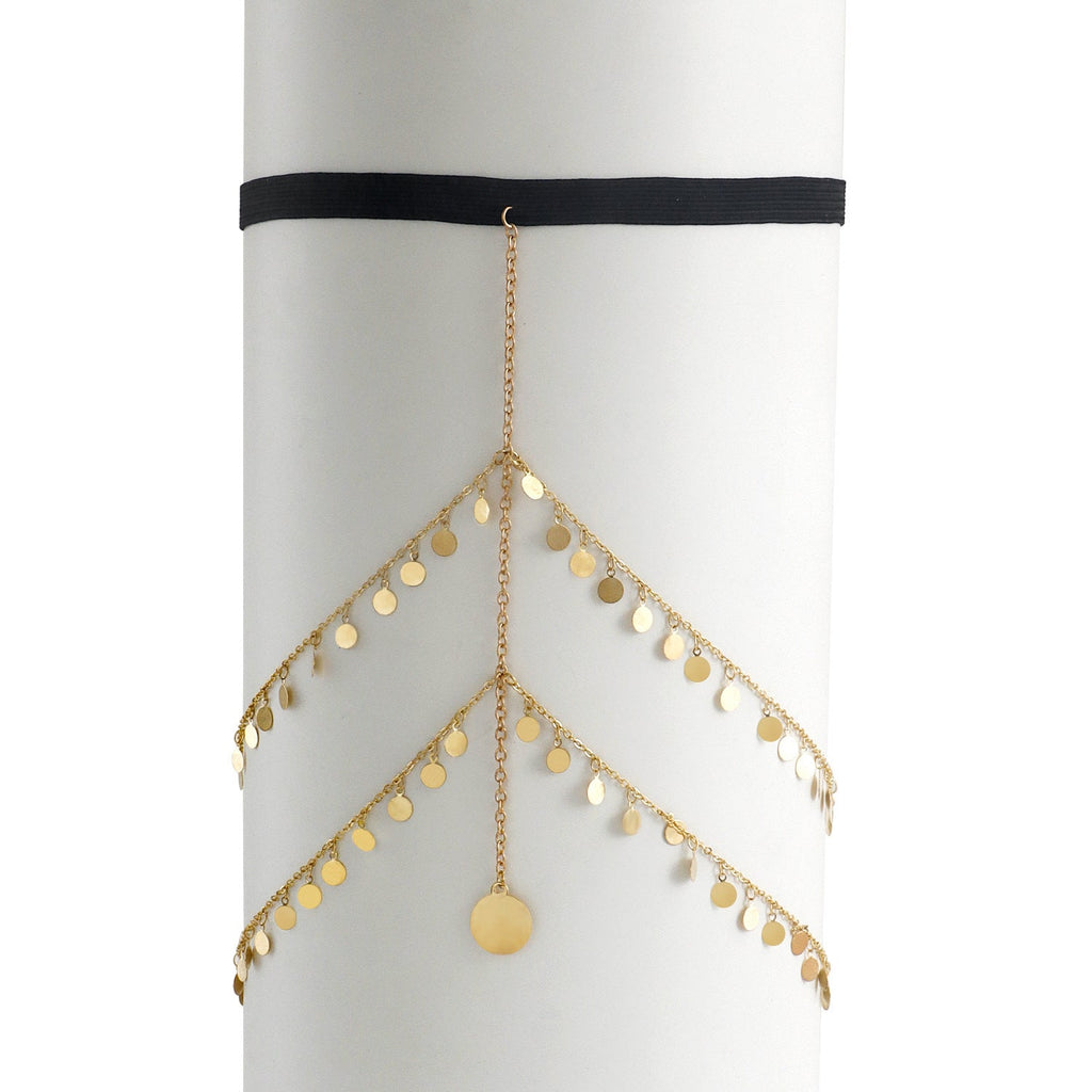 Double Layer Disc Chains Elastic Bandage Thigh Chain