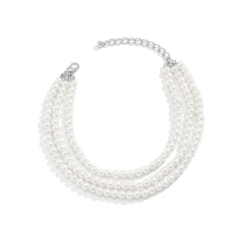 Imitation Pearl Beaded Tassel Anklet Jewelry