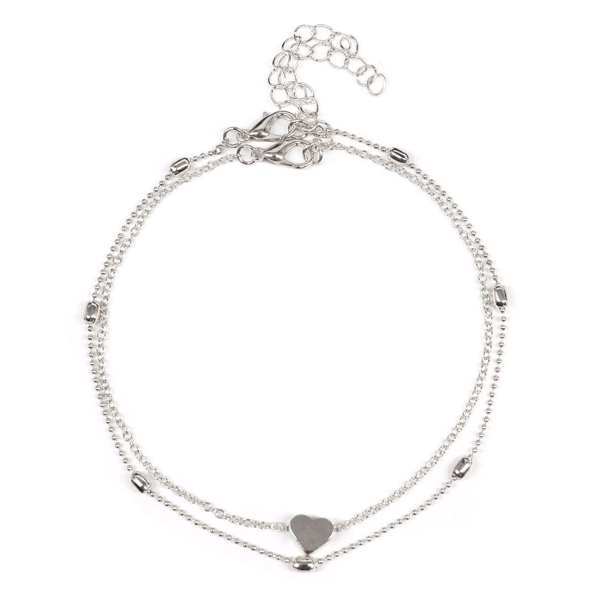 Heart Feet Double Layer Beach Anklets Jewelry
