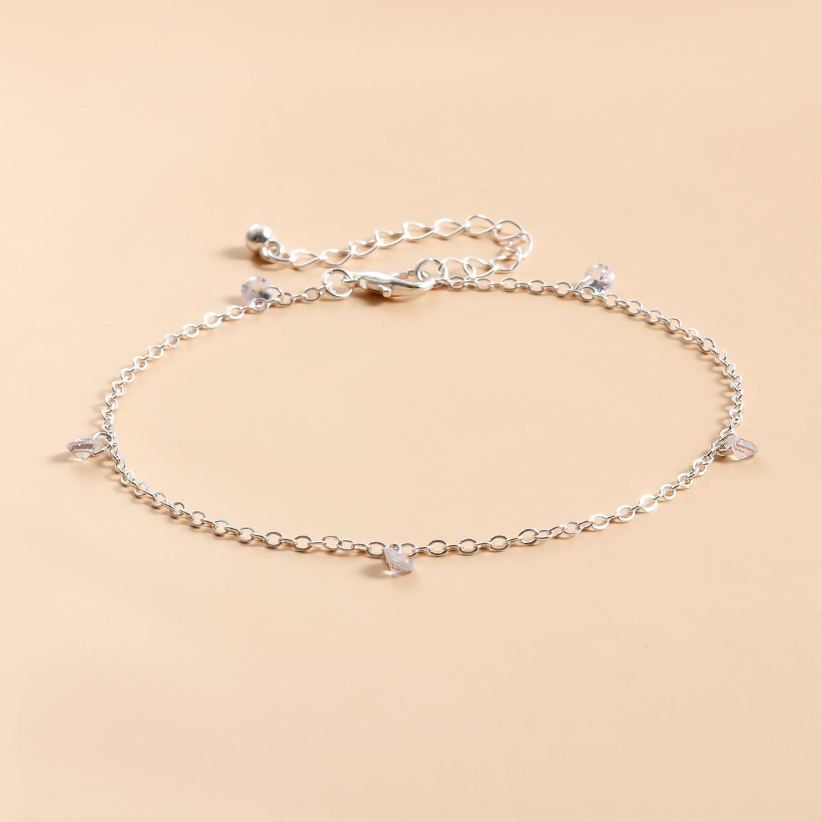 Round Zircon Charm Foot Bracelet
