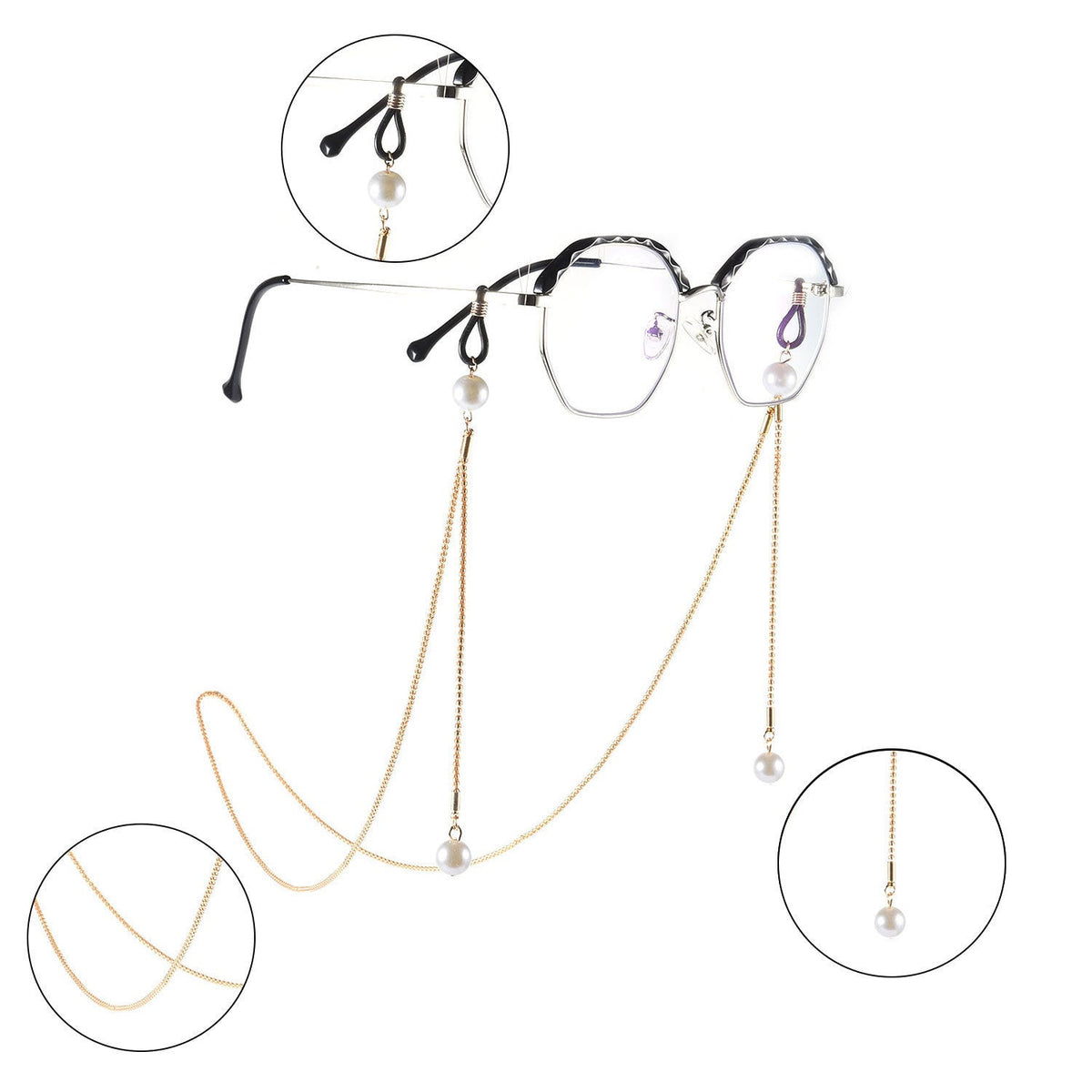 Pearl Sunglass Strap Eyeglass Cord Eyeglass Metal Chain