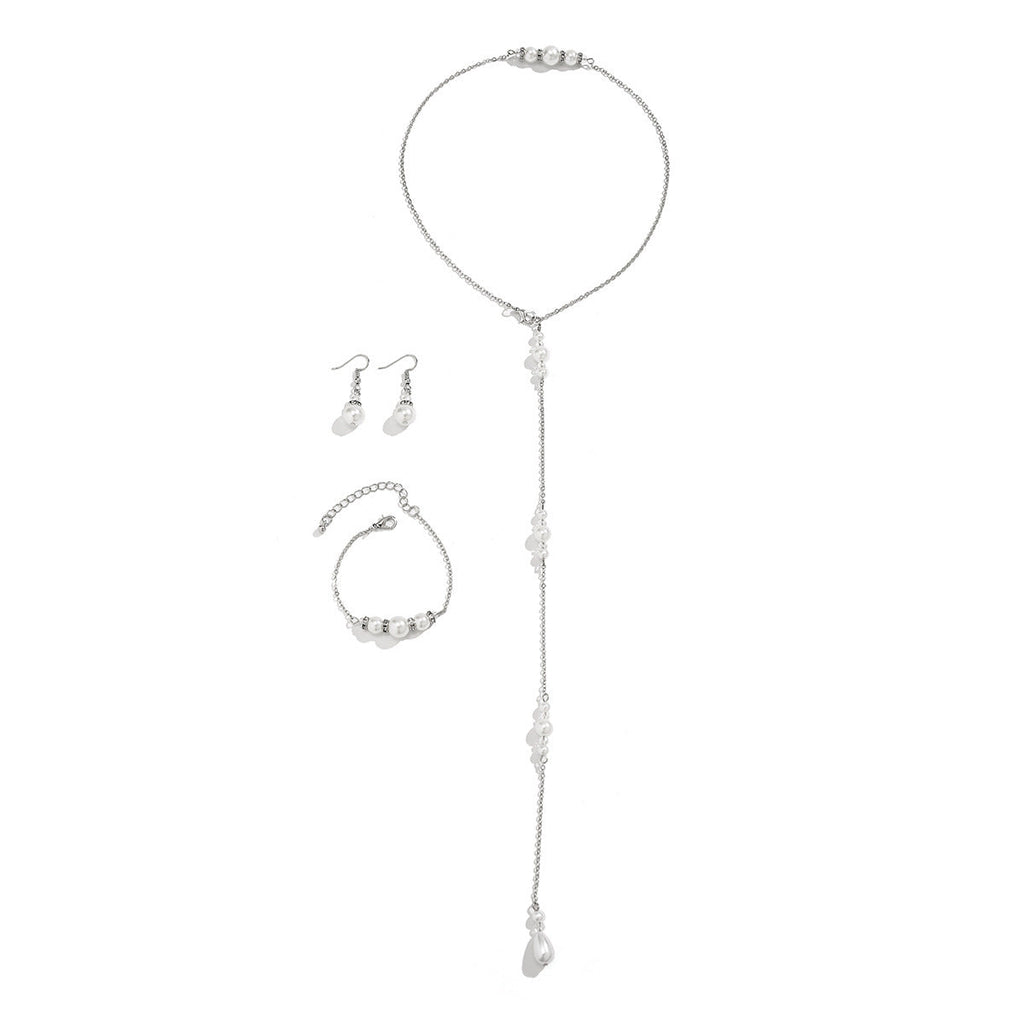 Women Simple Sexy Body Chain Back Chain Pearl Necklace