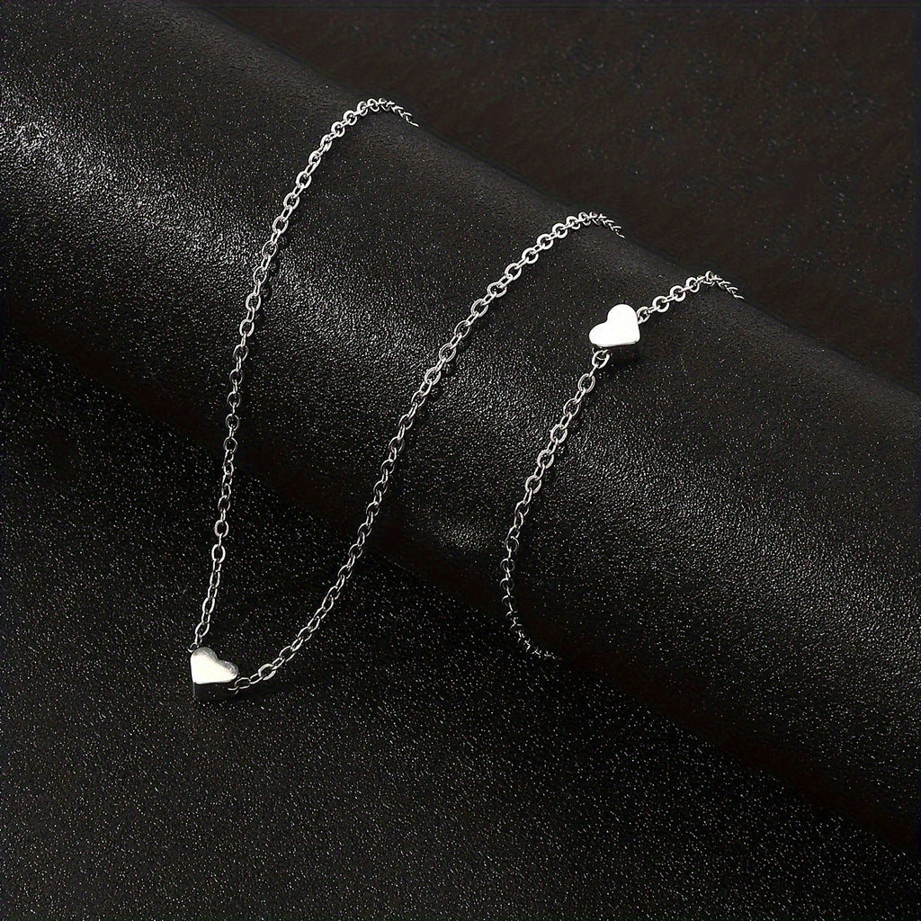Peach Heart Chain Jewelry Set