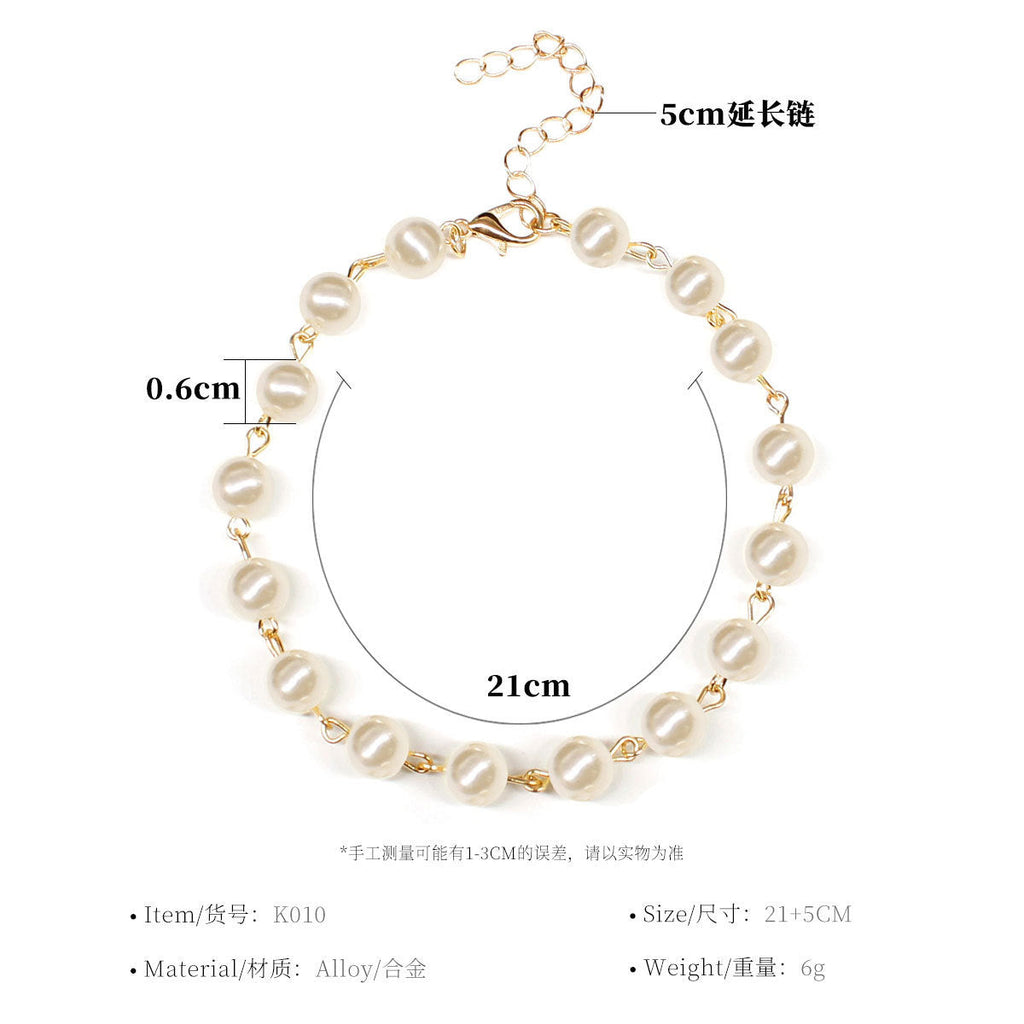 Pearl Beaded Foot Bracelet