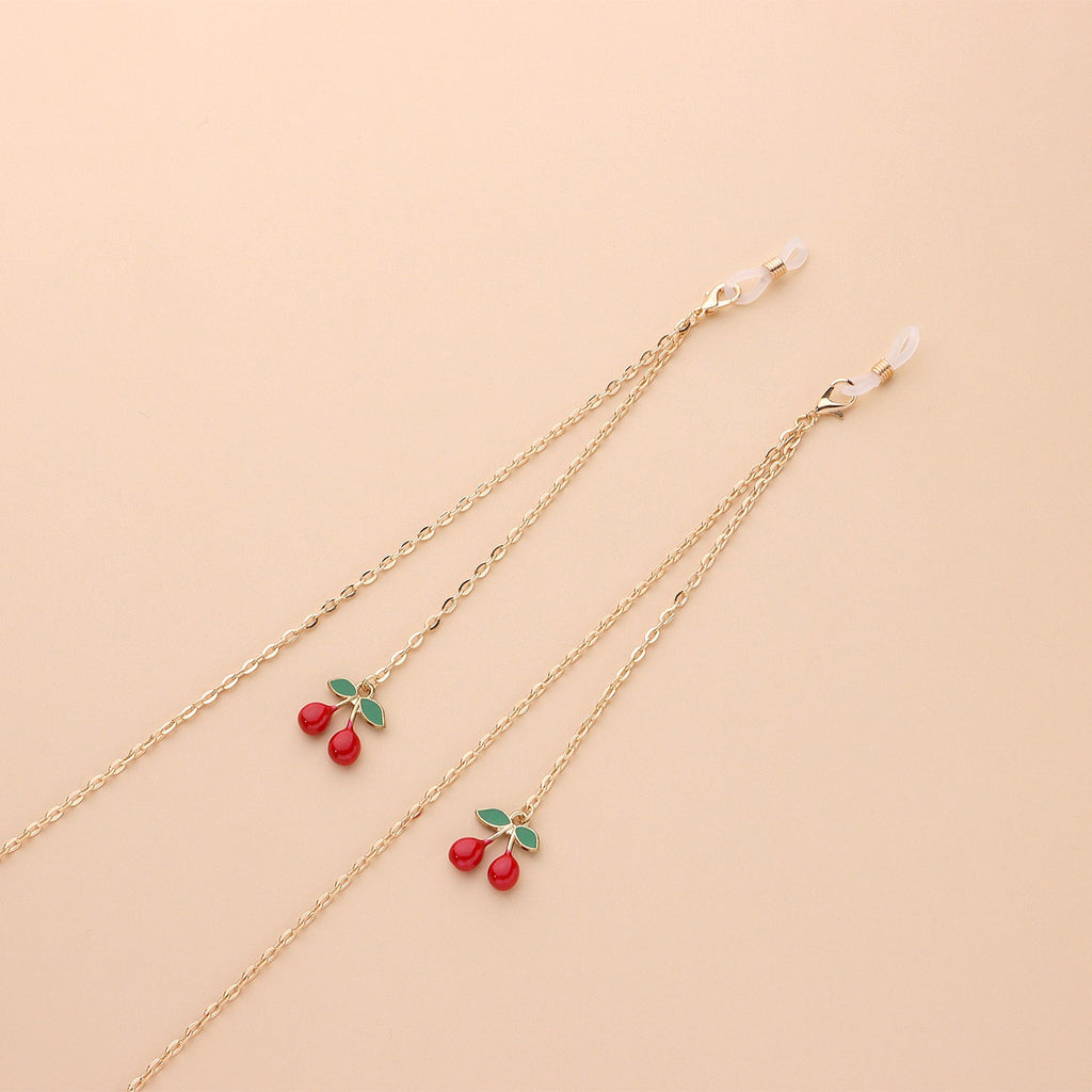 Sweet Cherry Fruit Pendant Glasses Chain