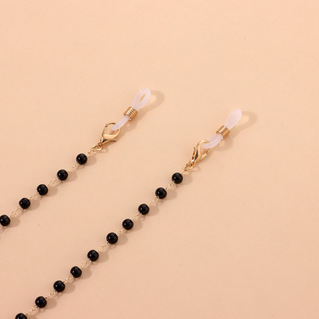 Simple Fashion Black Bead Glasses Chain