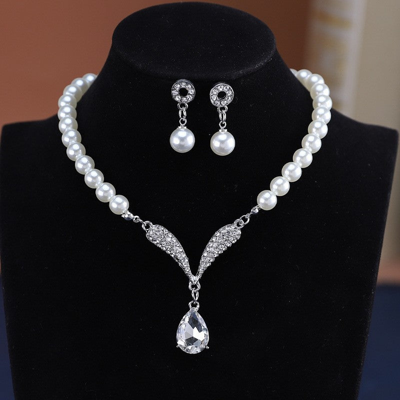 Lady Pearl Jewelry Sets Necklace Earrings Wedding Jewelry Sets