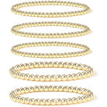 Metallic Round Bead Stretch Bracelet Set