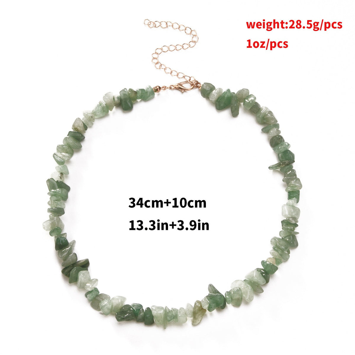 Natural Stone Chip Gravel Crystal Choker Gemstone Necklace