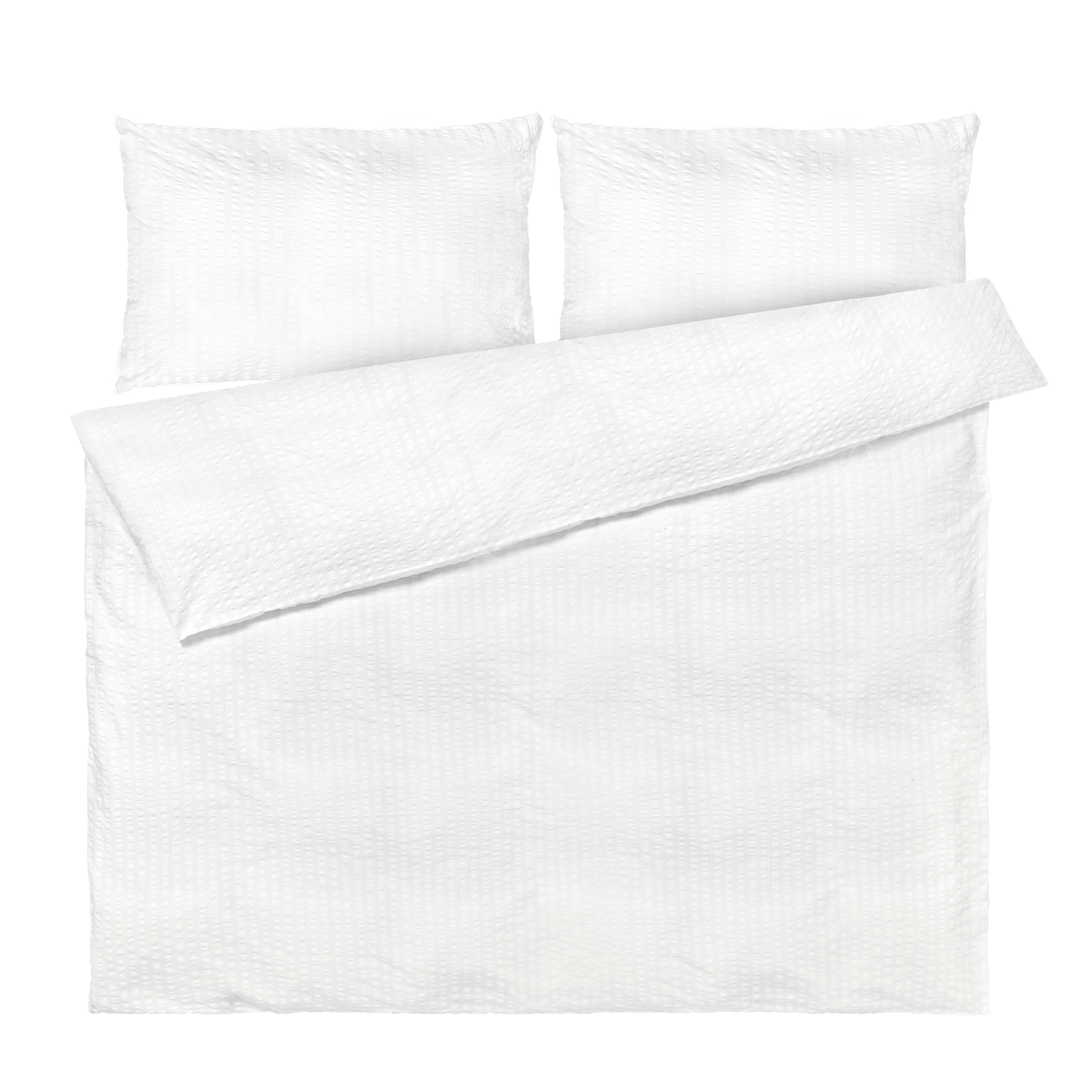 JUNA Bæk&Bølge Duvet Cover Set, Full, White/White