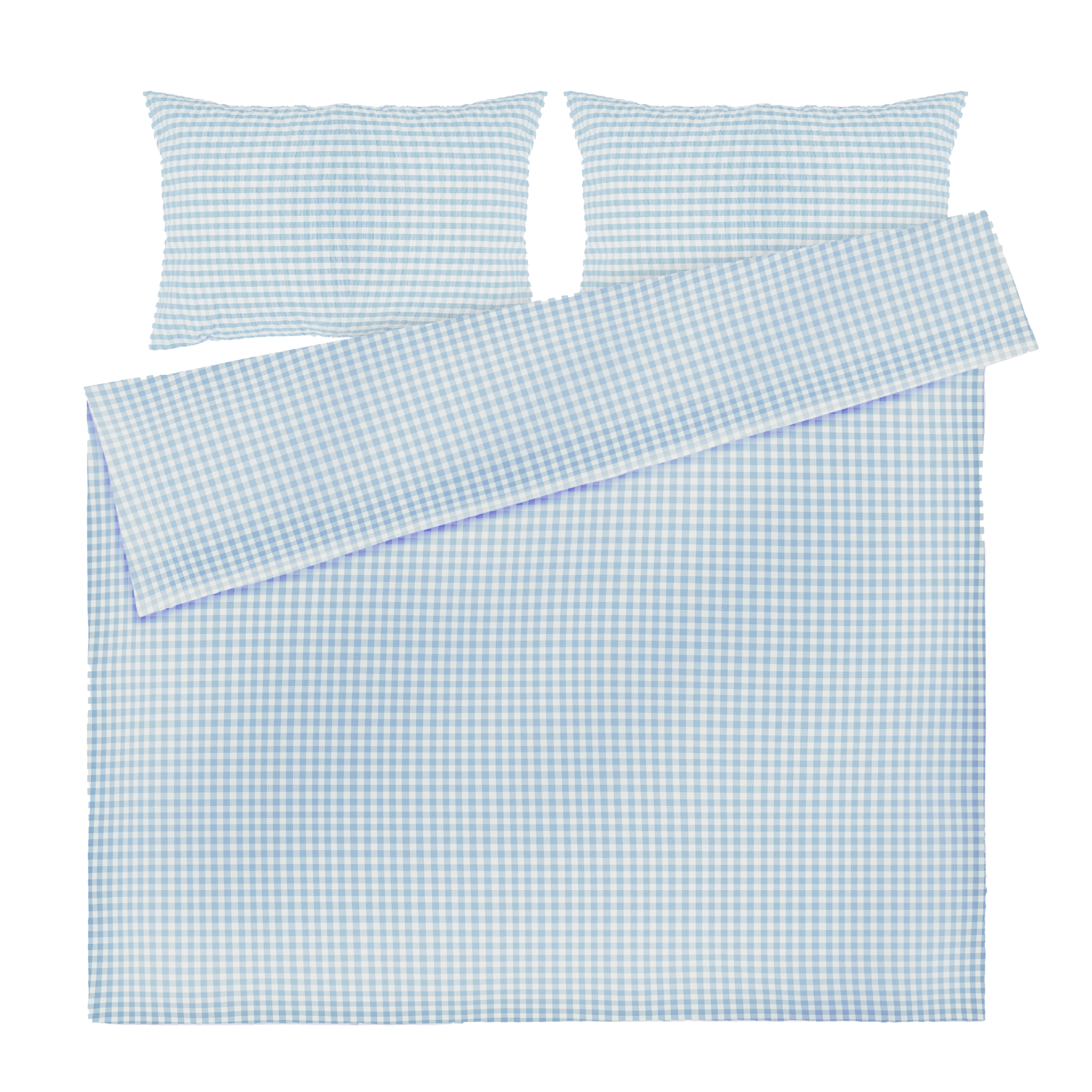 JUNA Bæk&Bølge Duvet Cover Set, Full, White/Light Blue