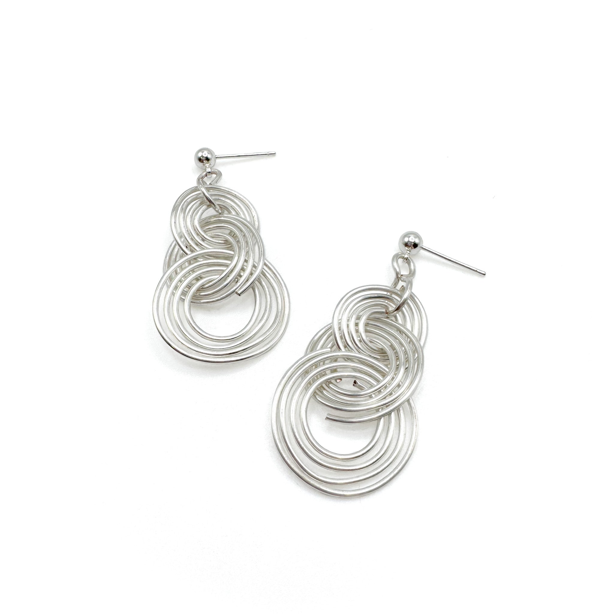 Ripple silver earrings