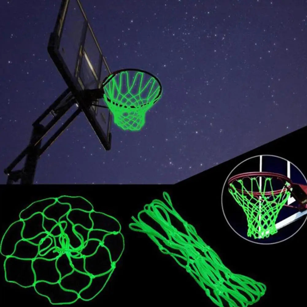 Nightlight Basketball Net Nylon Glowing Basketball Hoop Rim Net 50CM 12 Loops Standard Size Glowing Basketball Net