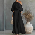 2026 Elegant Two-piece Short Sleeve Top & Casual Pants Set Woman Sexy Slash Neck Solid Suit Outfit Spring Fall Female Clothing