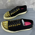 Men's and Women's Gold Toed Board Shoes, Adult Lace Up Flat Cloth Shoes, High-end Street Dance Stage Performance Shoes