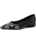 【JOCHEBED HU】Spring Autumn Women Pumps Genuine Leather Sheepskin Upper Pointed Toe Low Heels Women Shoes Fashion Retro 34-43