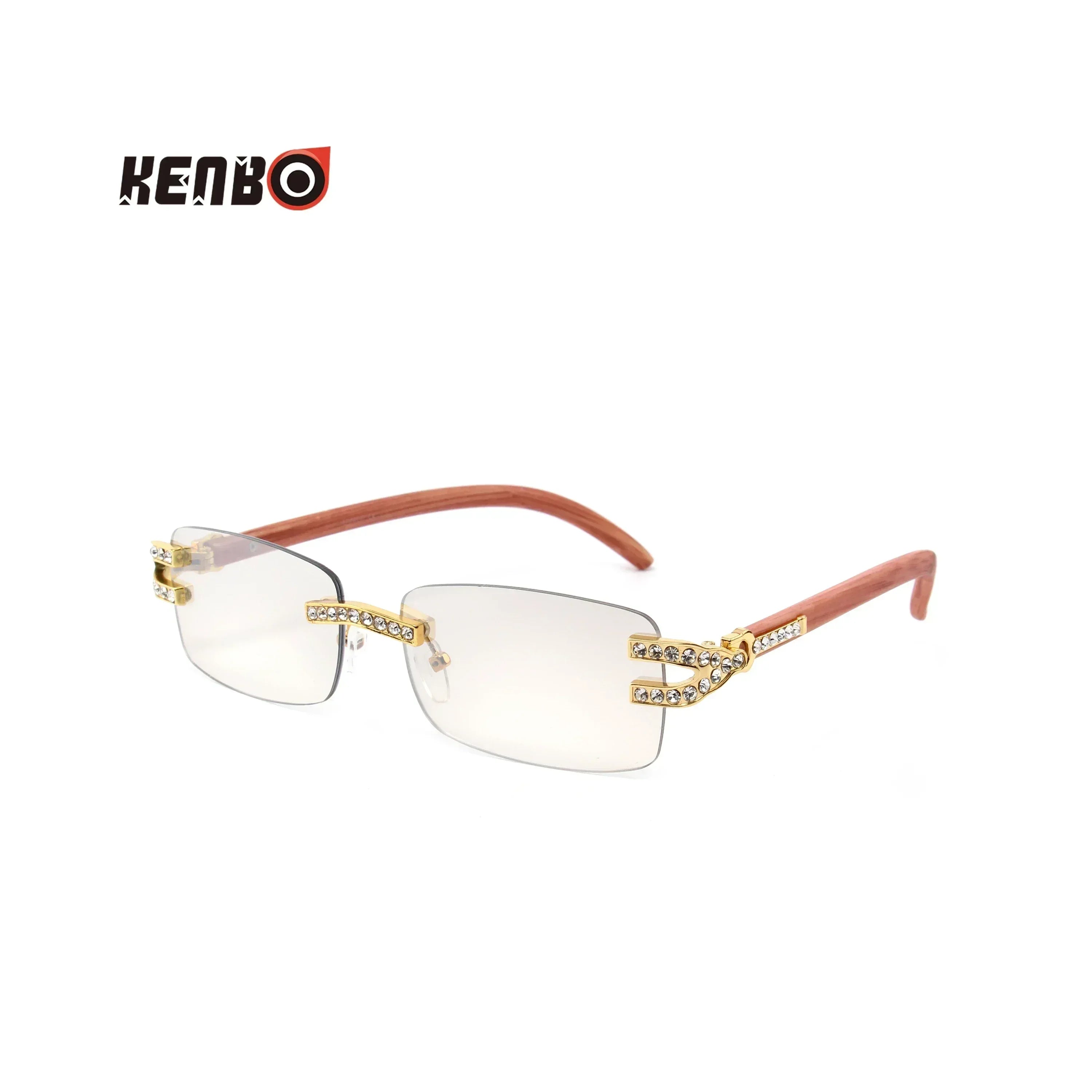 Kenbo Small Rectangle Rimless Sunglasses Men 2024 Luxury Brand Frameless Sun Glasses For Women Vintage Square UV400 Eyewear