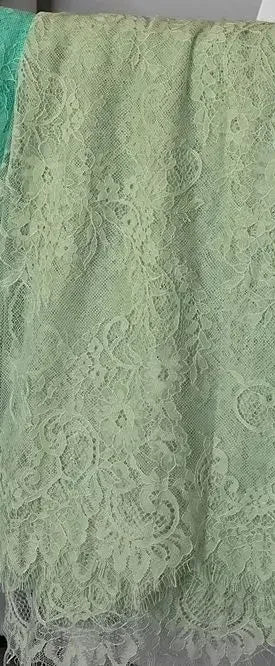 3Meters/lot Off White French Chantilly Lace Fabric , Eyelash Embroidery Lace Craft Bridal Veil Lace Accessory 150cm Width
