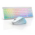 JOMAA Bluetooth USB Wireless Keyboard Mouse Set for Computer Laptop Tablet Colors Backlit Keyboard Set for Windows Macos