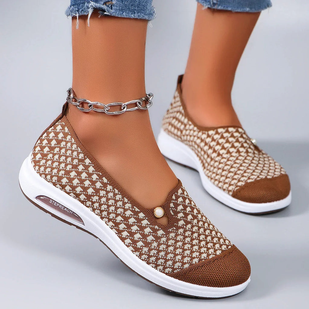 Spring new women's sports shoes, fashionable, breathable, lightweight, non-slip, wear-resistant, casual sports shoes, flat shoes