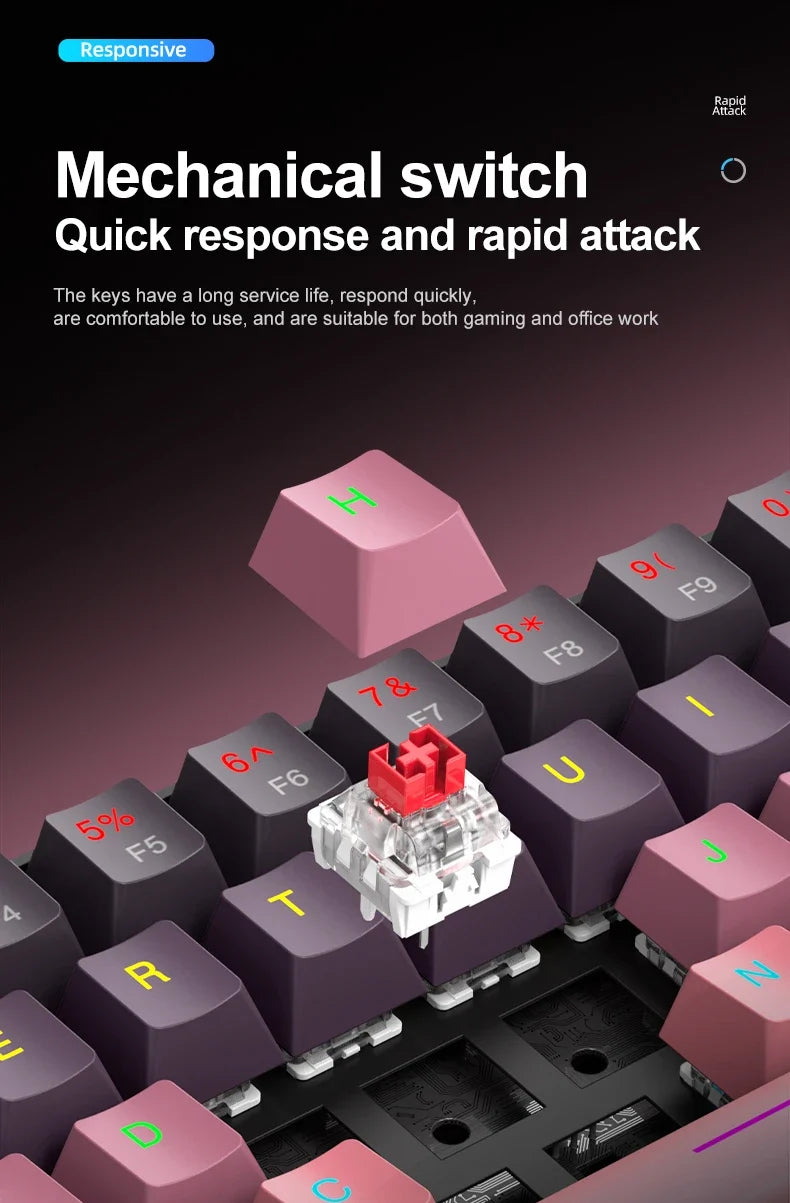 Mechanical keyboard and mouse set, 60% Portable Mini Wired Keyboard and Mouse combos, 61 Keys Phantom RGB keyboard and mouse kit