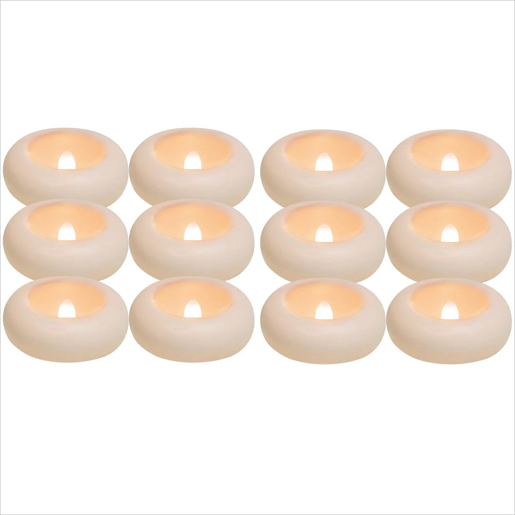 12/24 Pack Waterproof Flameless Floating Tealights Candle Electric Flickering LED Candles For Wedding Party Pool&SPA Home Decor