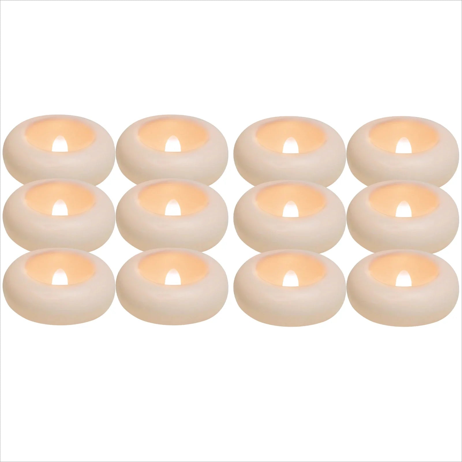 12/24 Pack Waterproof Flameless Floating Tealights Candle Electric Flickering LED Candles For Wedding Party Pool&SPA Home Decor
