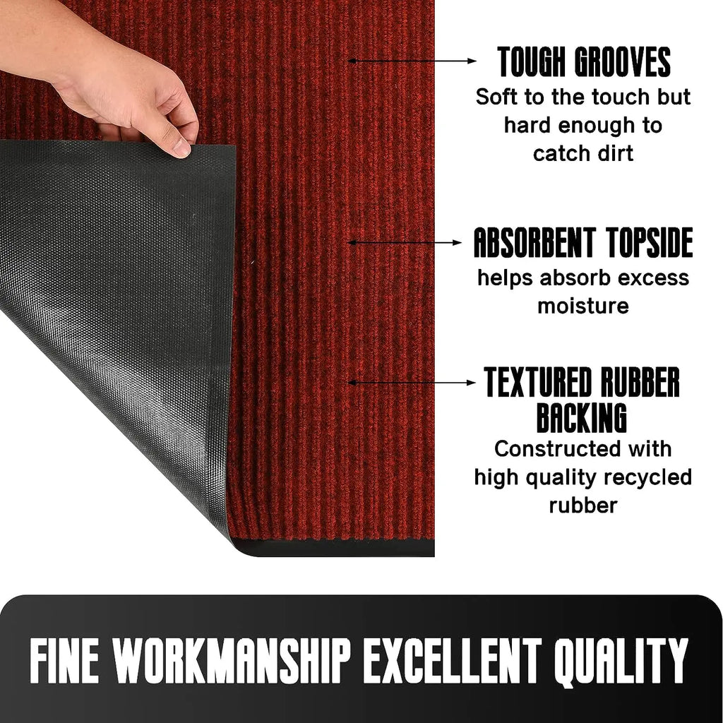 Front Door Mat Heavy Duty Indoor Outdoor Doormat Low Profile Outdoor Mats For Home Entrance Fade Resistant Shoe Scraper Mat