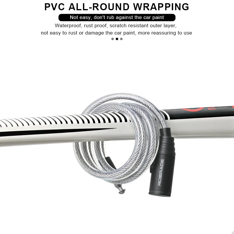RIDERACE Bike Portable Anti-theft Ring Lock Scooter Electric E-Bike Road High Security Bike Lock Sliver Bicycle Cable Locks