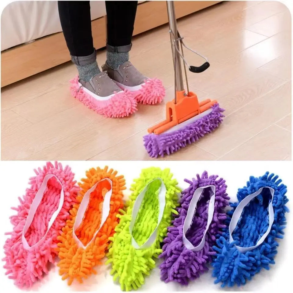 1pair Dust Cleaner Grazing Slippers House Bathroom Floor Cleaning Mop