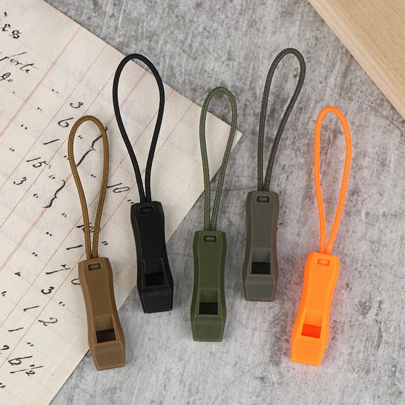 Camping Essential - Dual Band Multifunctional Whistle with Double Pipe and Tail Rope.