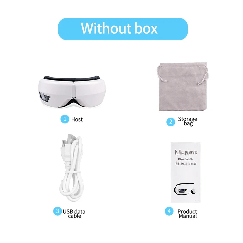 Electric Eye Massager Foldable Smart Airbag Vibrating Kneading Relax Massage Relieve Eye Dry Fatigue Bluetooth Music Eye Care
